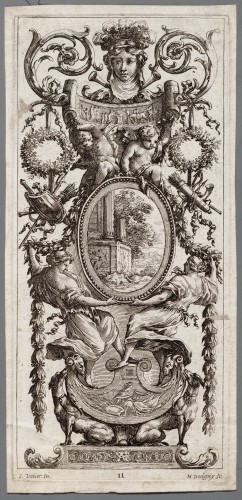 Ornamentprent. Livre De Diverses Grotesques, Peintes Dans Le Cabinet De La Reine Régente, Au Palais Royal.